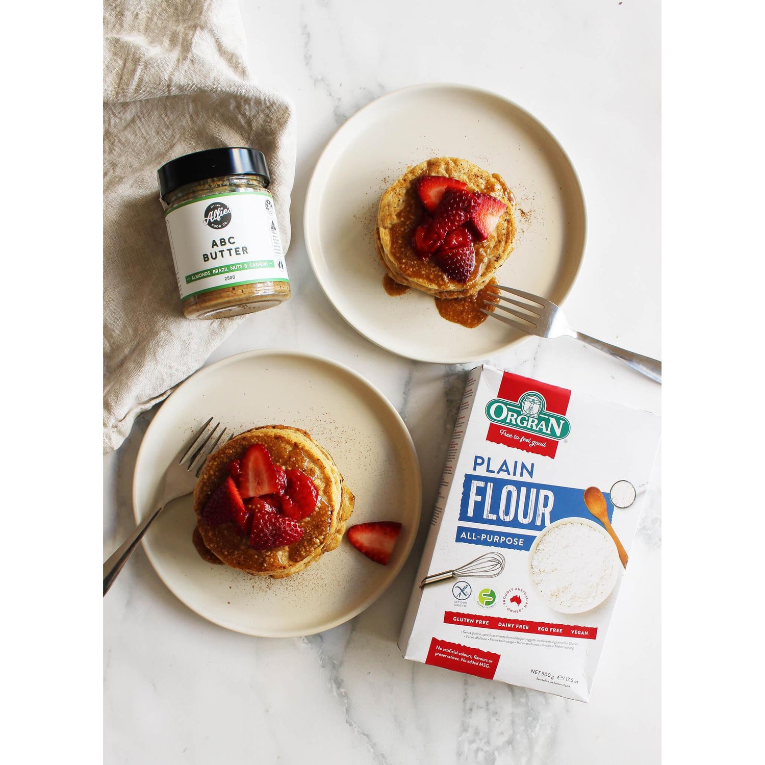 Low FODMAP Pancakes with Cinnamon Nut Sauce