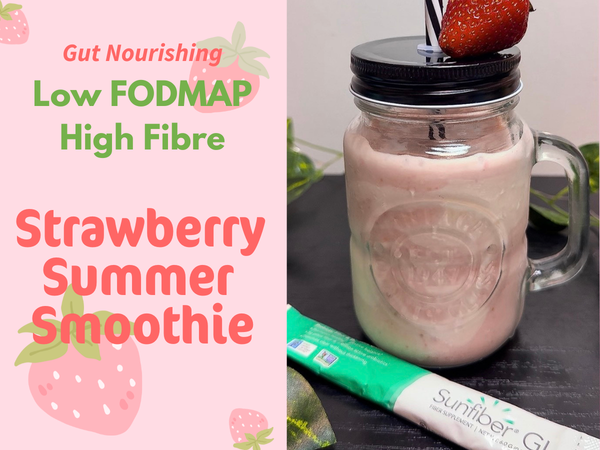 Low FODMAP High Fibre Summer Strawberry Smoothie