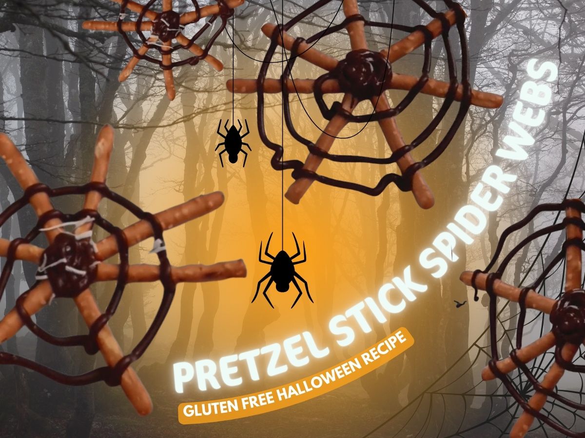 Spooky Stick Pretzel Spider Webs for a Low FODMAP & Gluten Free Halloween