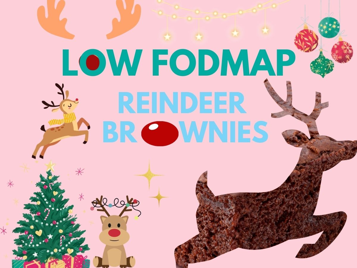 Low FODMAP Reindeer Brownies for a LOW FODMAP Christmas