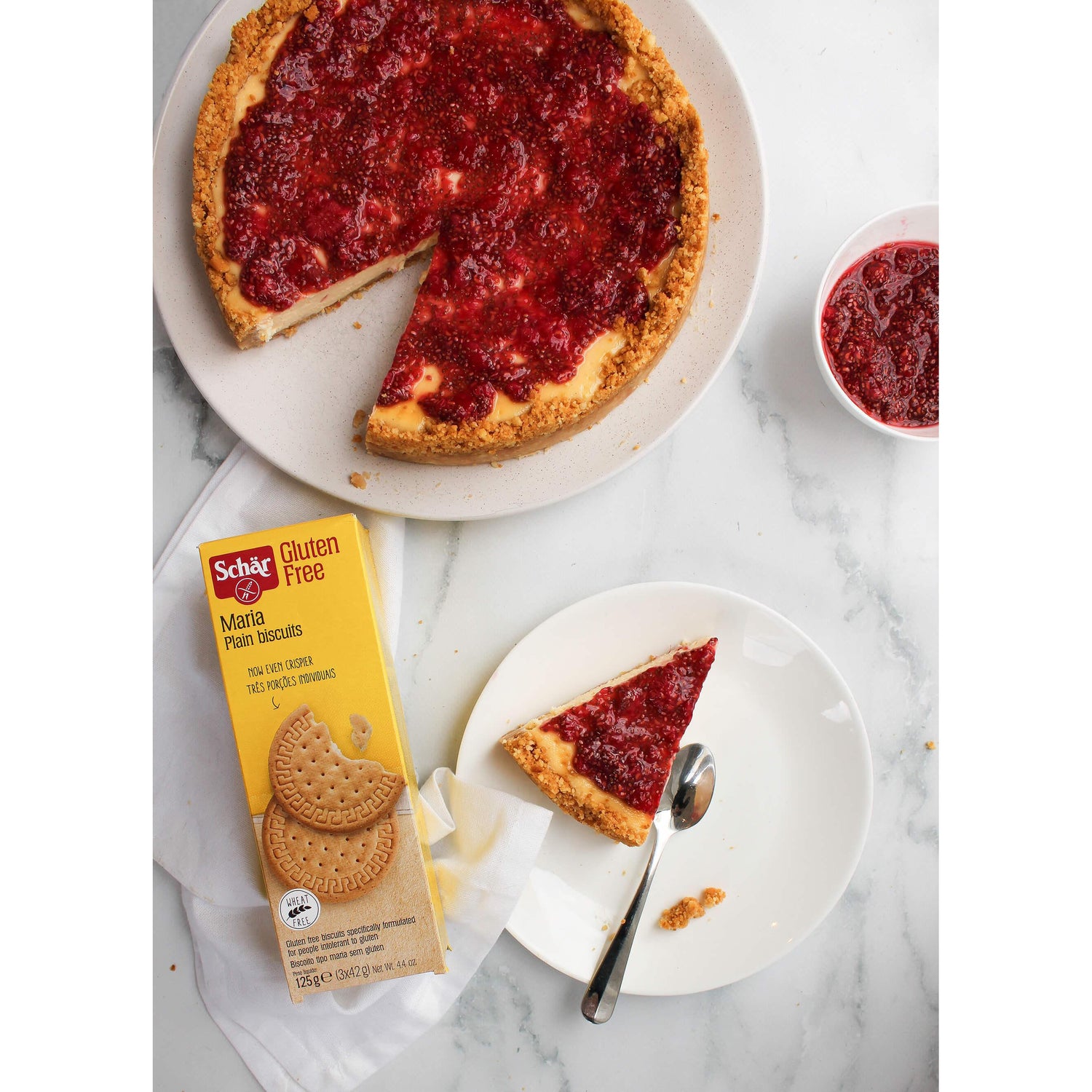 Low FODMAP Cheesecake with Raspberry Chia Jam!