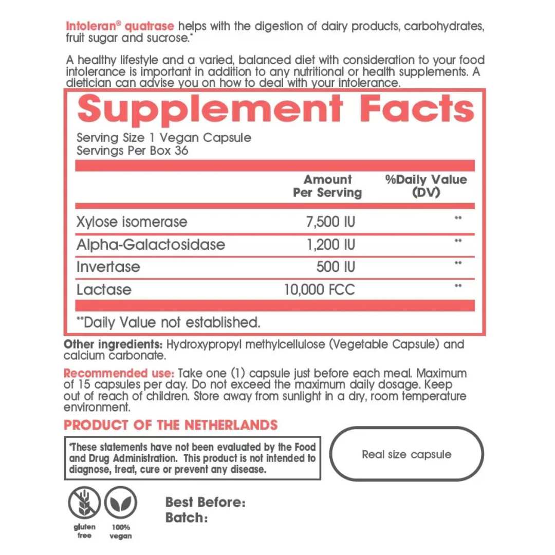 Intoleran Quatrase 10,000 (108 Capsules)