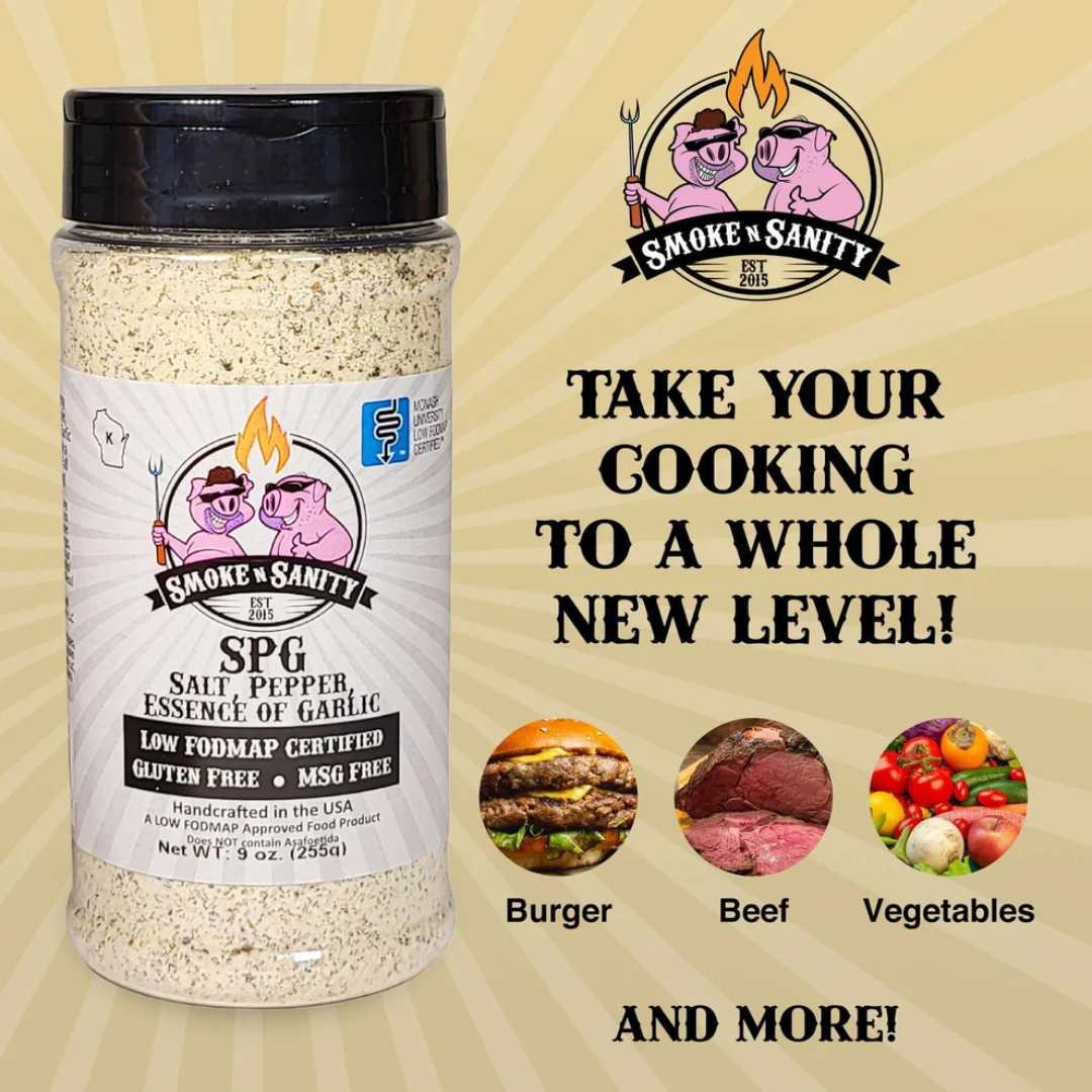 Smoke N' Sanity SPG (Salt, Pepper, Essence of Garlic Salt) - Large Size (255g)
