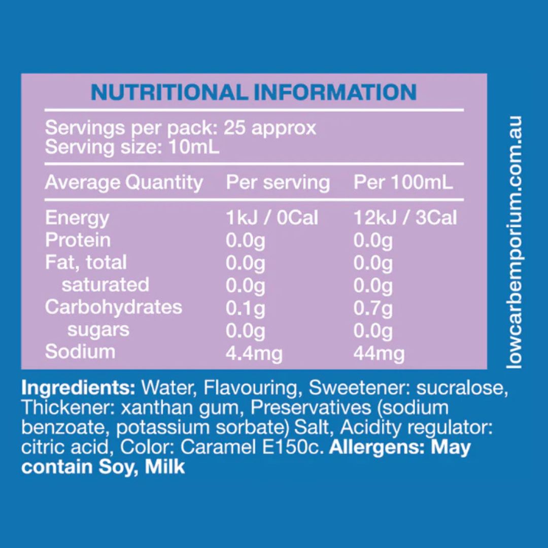 Low Carb Emporium Zero Sugar Syrup - Vanilla (250ml)