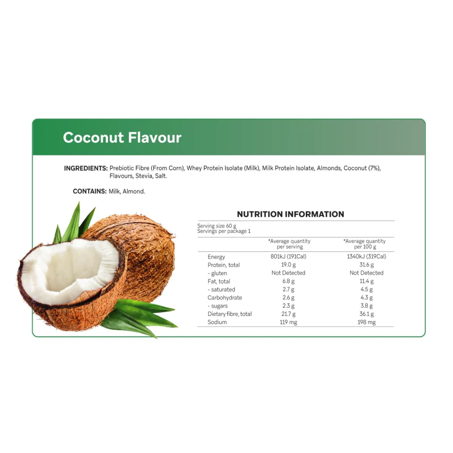 Smart Protein Bar - Low FODMAP Coconut (60g)