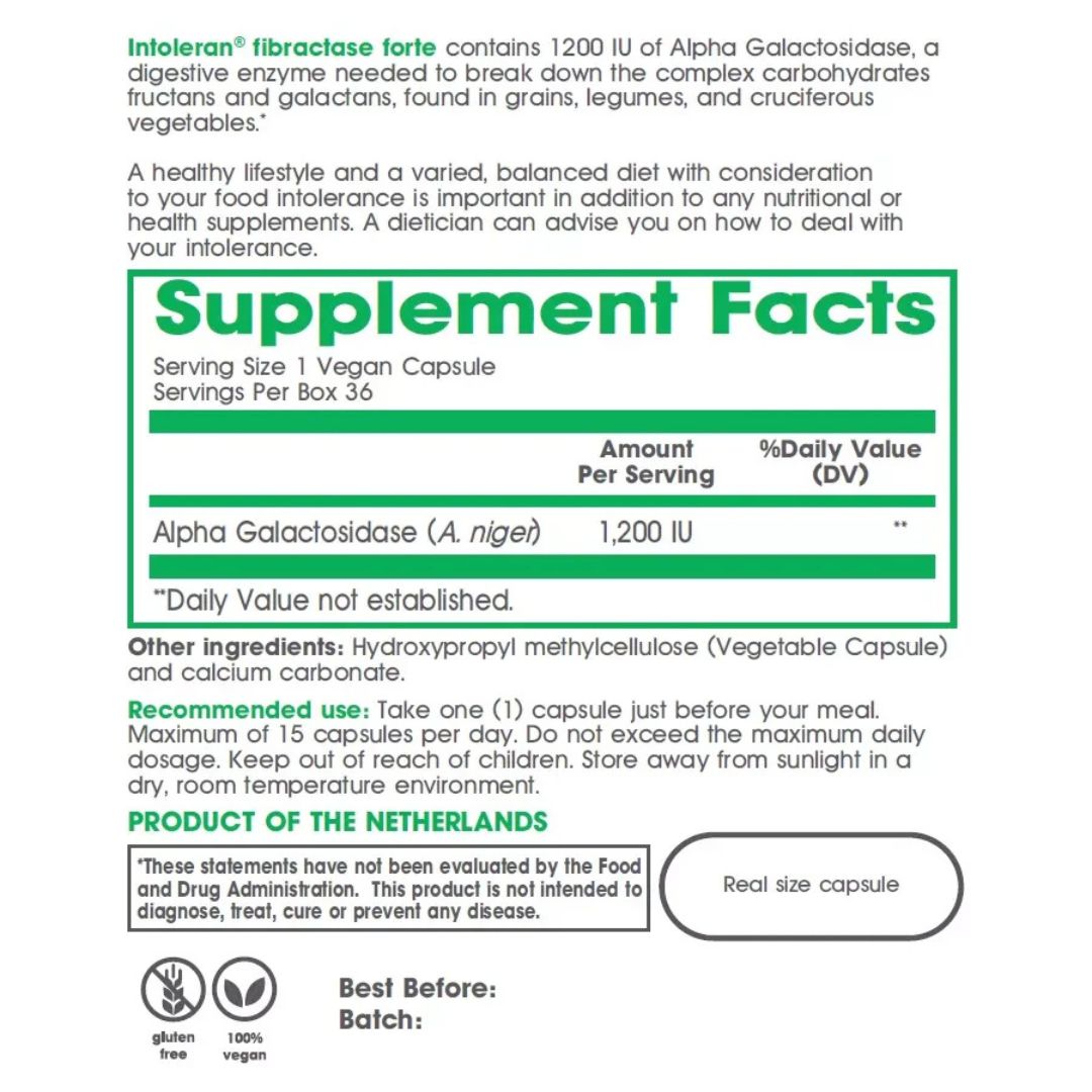 Intoleran Fibractase 1200 (6 capsules, Trial Pack)