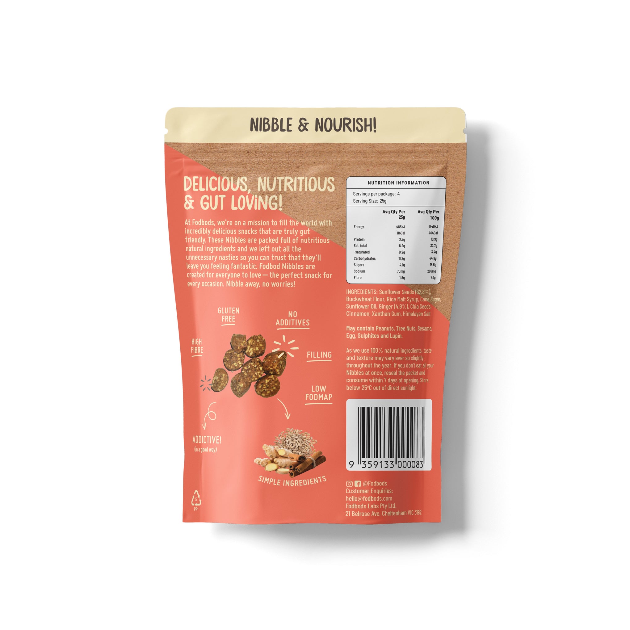 Fodbods Nibbles Ginger & Spice (100g)