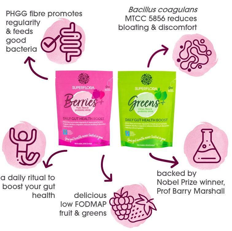 Noisy Guts Superflora Berries+ Daily Gut Health Boost (300g)