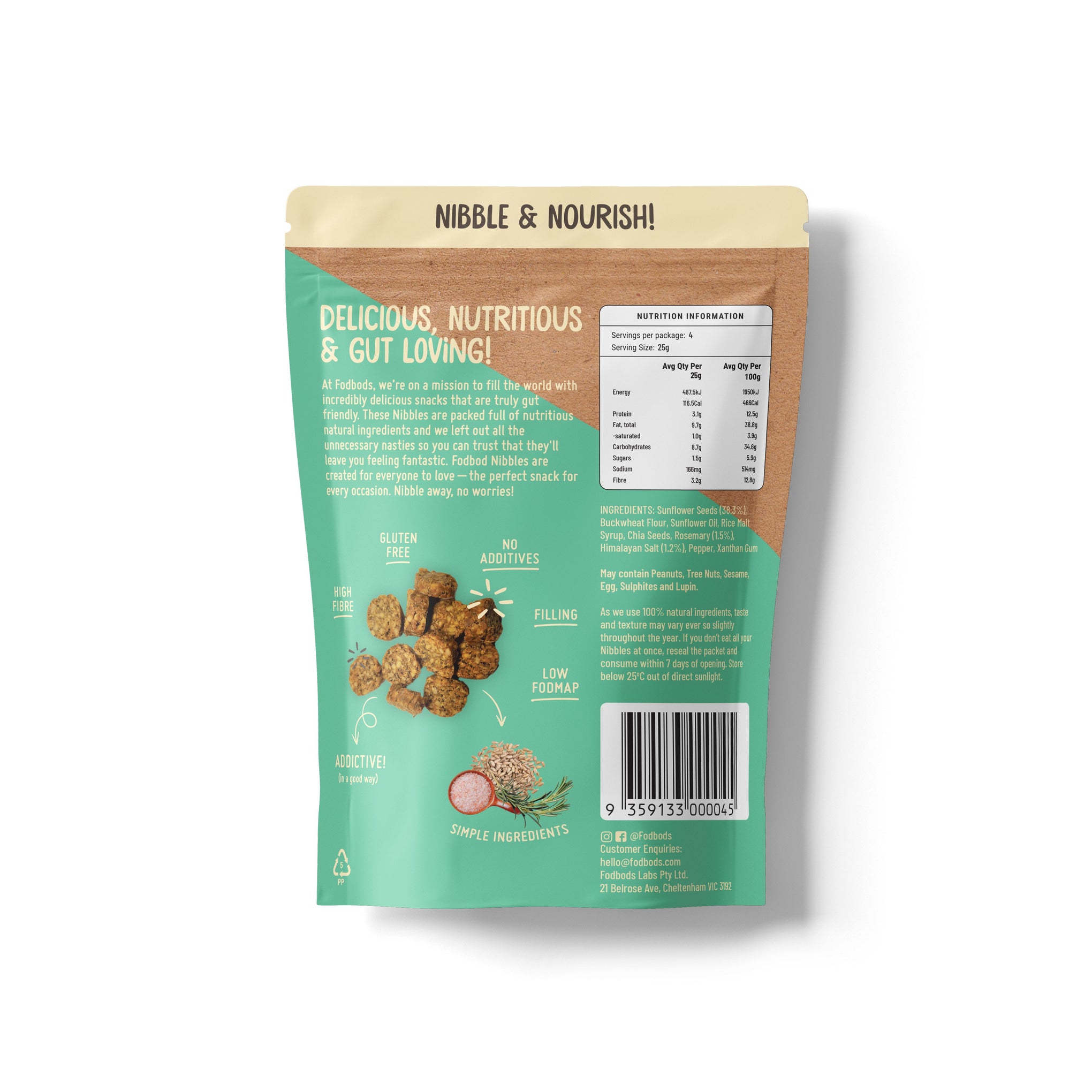 Fodbods Rosemary & Sea Salt Nibbles (100g)