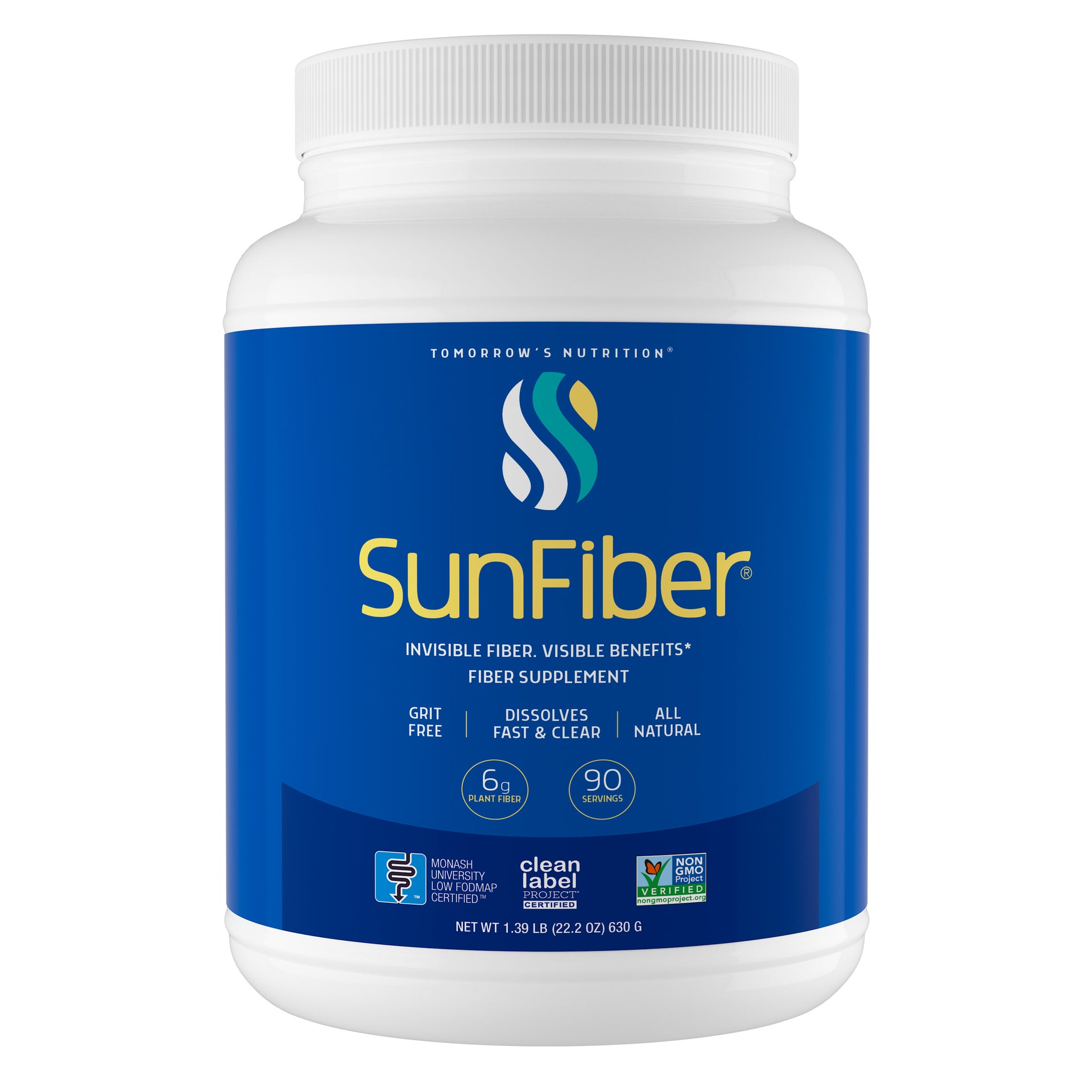 Tomorrow's Nutrition Sunfiber Partially Hydrolysed Guar Gum PHGG Bulk Size - 90 Days, 3 Month Supply (630g)