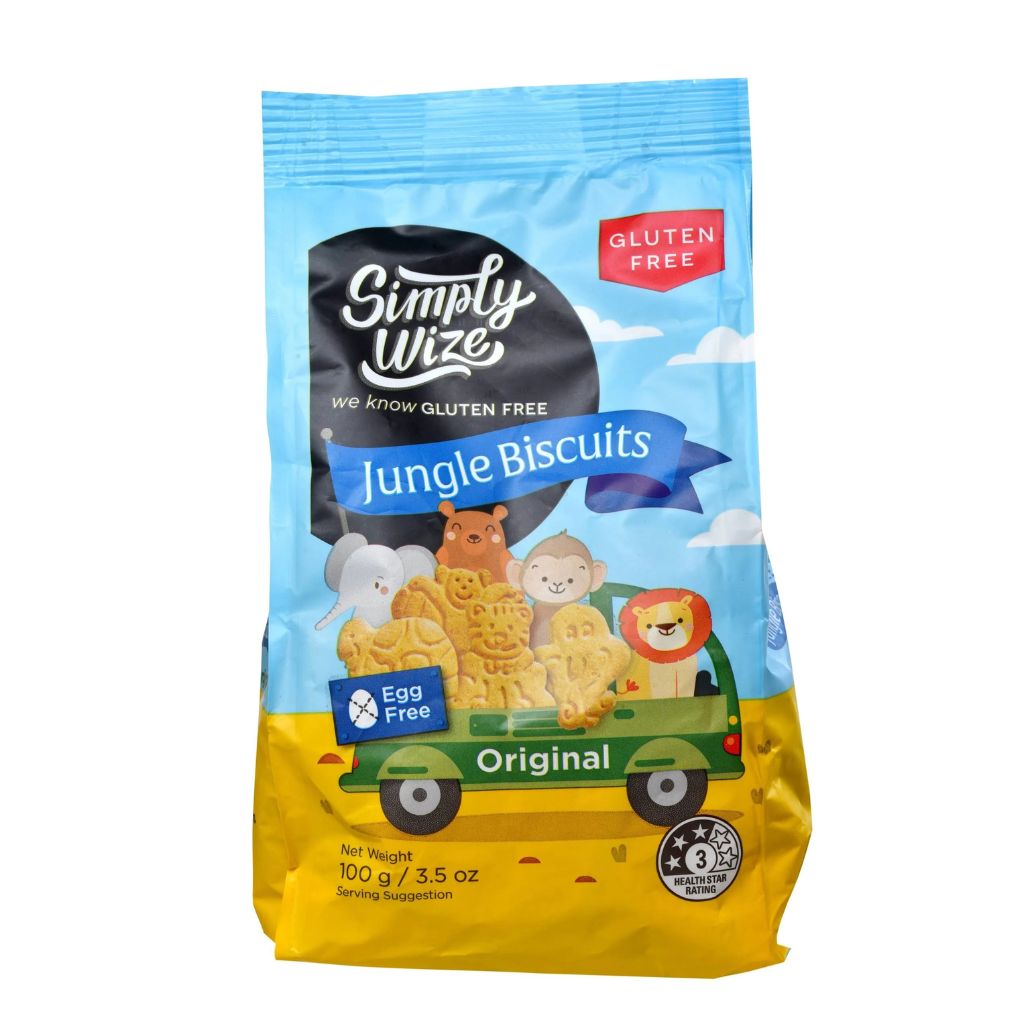 Simply Wize Gluten Free Jungle Biscuits - Original (100g)