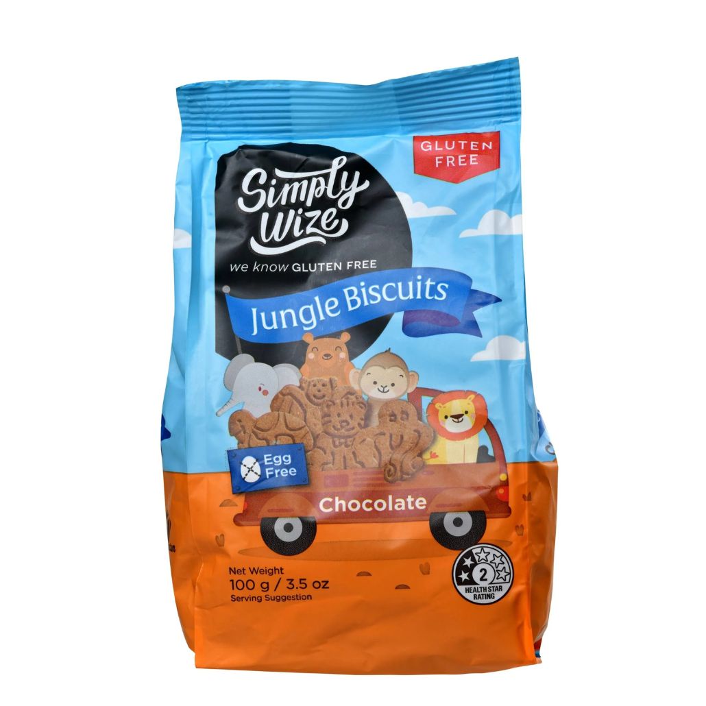Simply Wize Gluten Free Jungle Biscuits - Chocolate (100g)