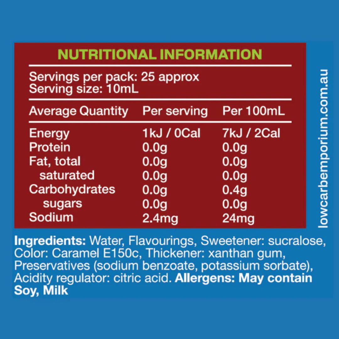Low Carb Emporium Zero Sugar Syrup - Hazelnut (250ml)