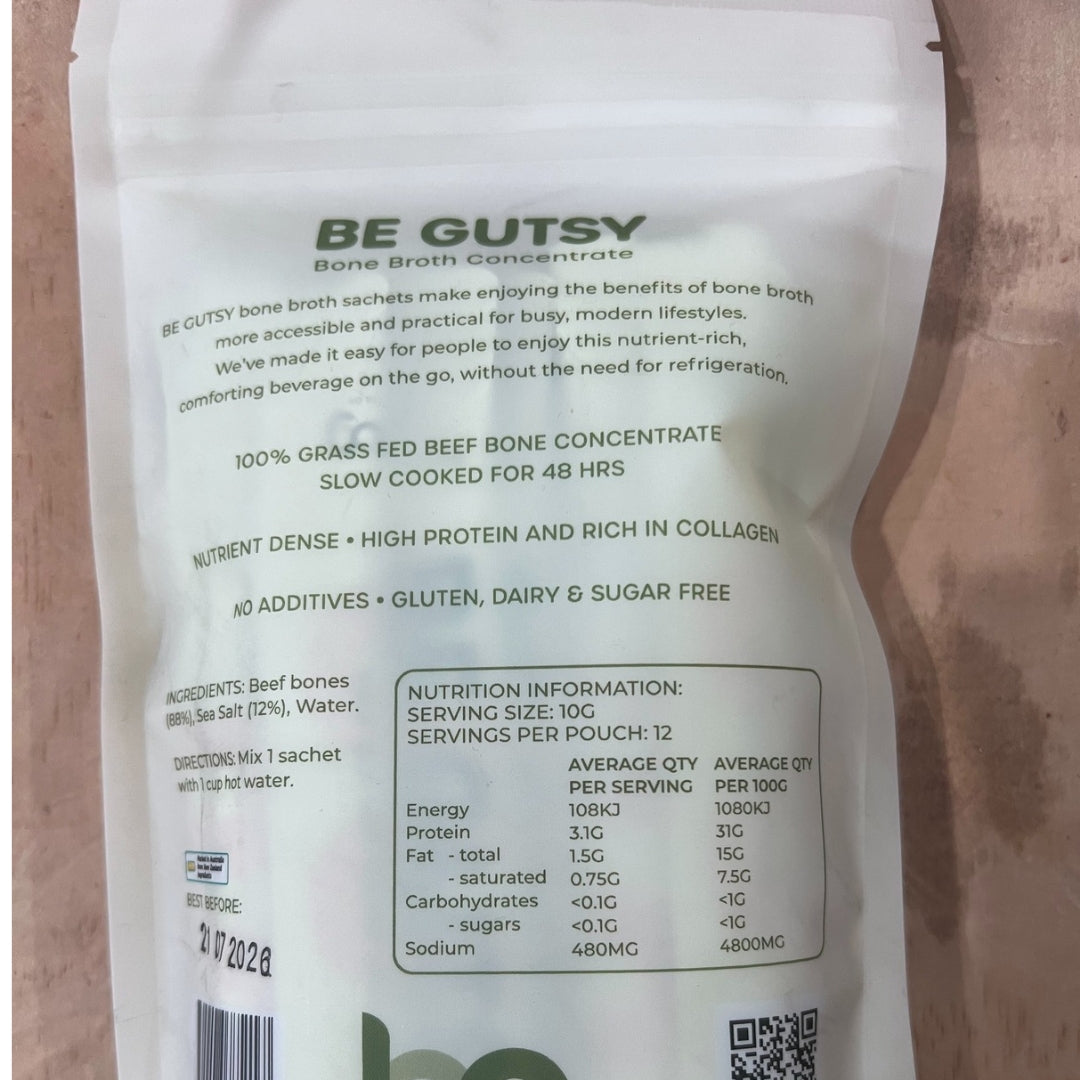 Be Gutsy - Beef Bone Broth Concentrate (12 x 10g Sachets)