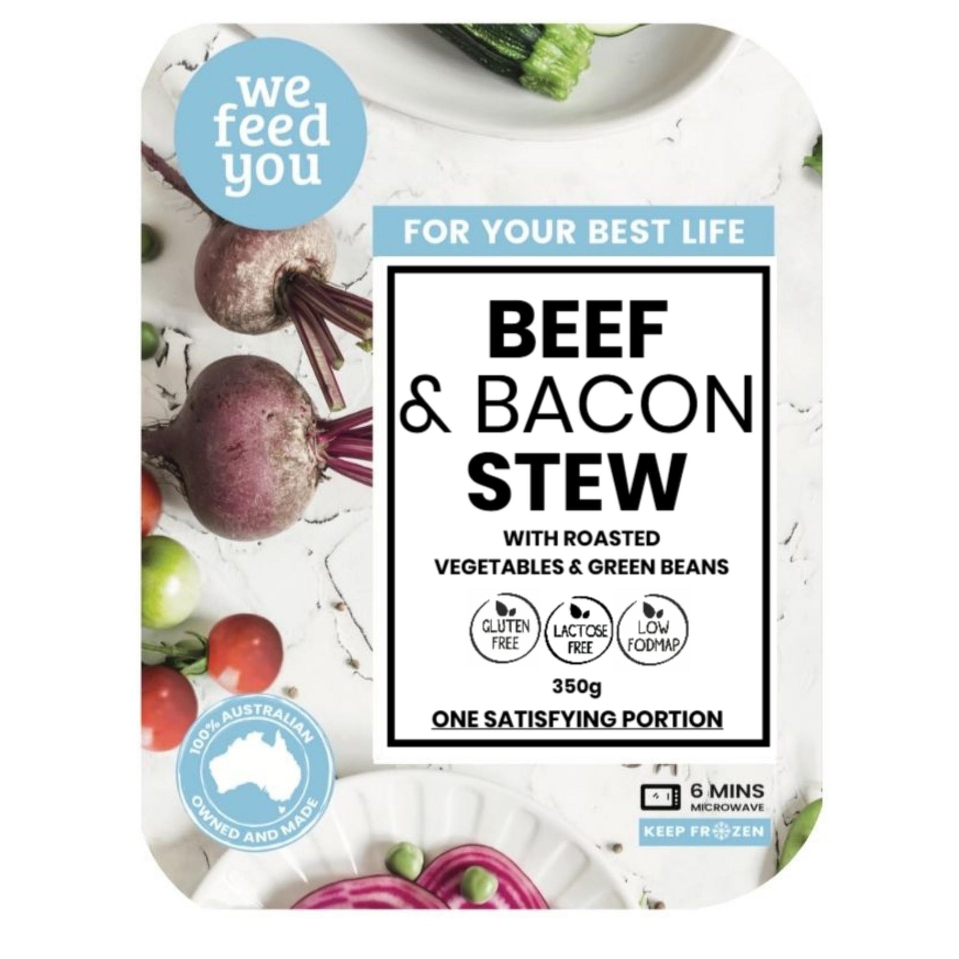 We Feed You Beef & Bacon Stew w/ Roasted Veggies (350g) - FROZEN VIC PICKUP-Prepared Meals & Entrées-Foods ﻿Online Australia | FodShop