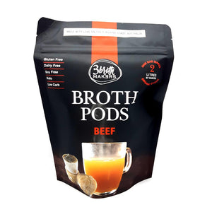3 Broth Makers Bone Broth Pods - Beef (8 Per Bag, Makes 2L)