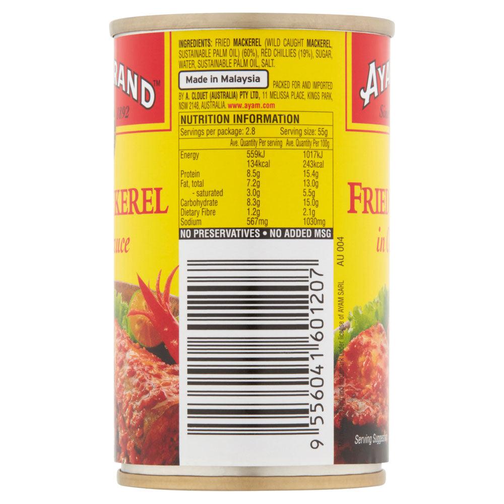 AYAM™ Fried Mackerel In Chilli Sauce (155g)-Canned Seafood-Foods ﻿Online Australia | FodShop