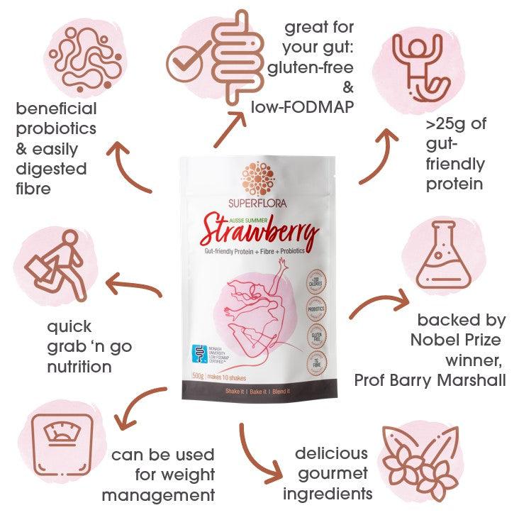 Noisy Guts Superflora Aussie Summer Strawberry (500g)