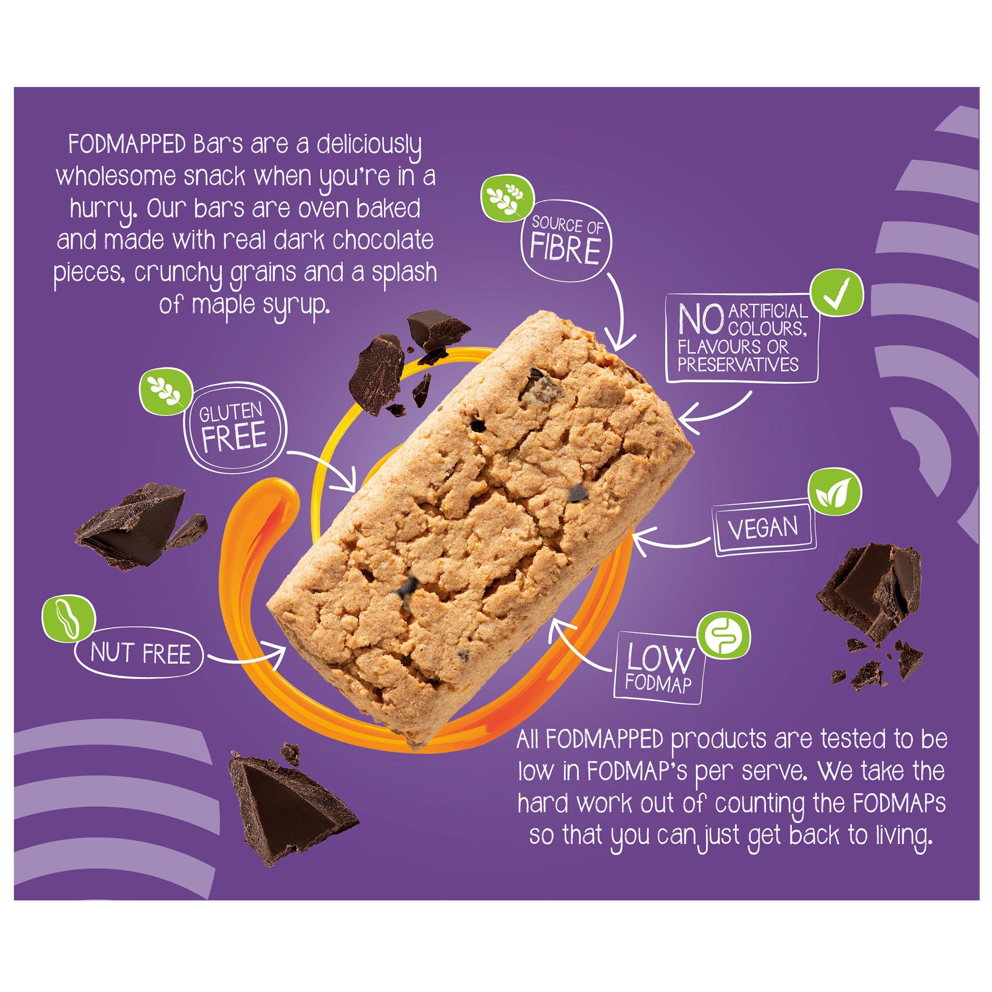 FODMAPPED For You Oven Baked Chocolate Maple Bars-Cereal Bars-Foods ﻿Online Australia | FodShop