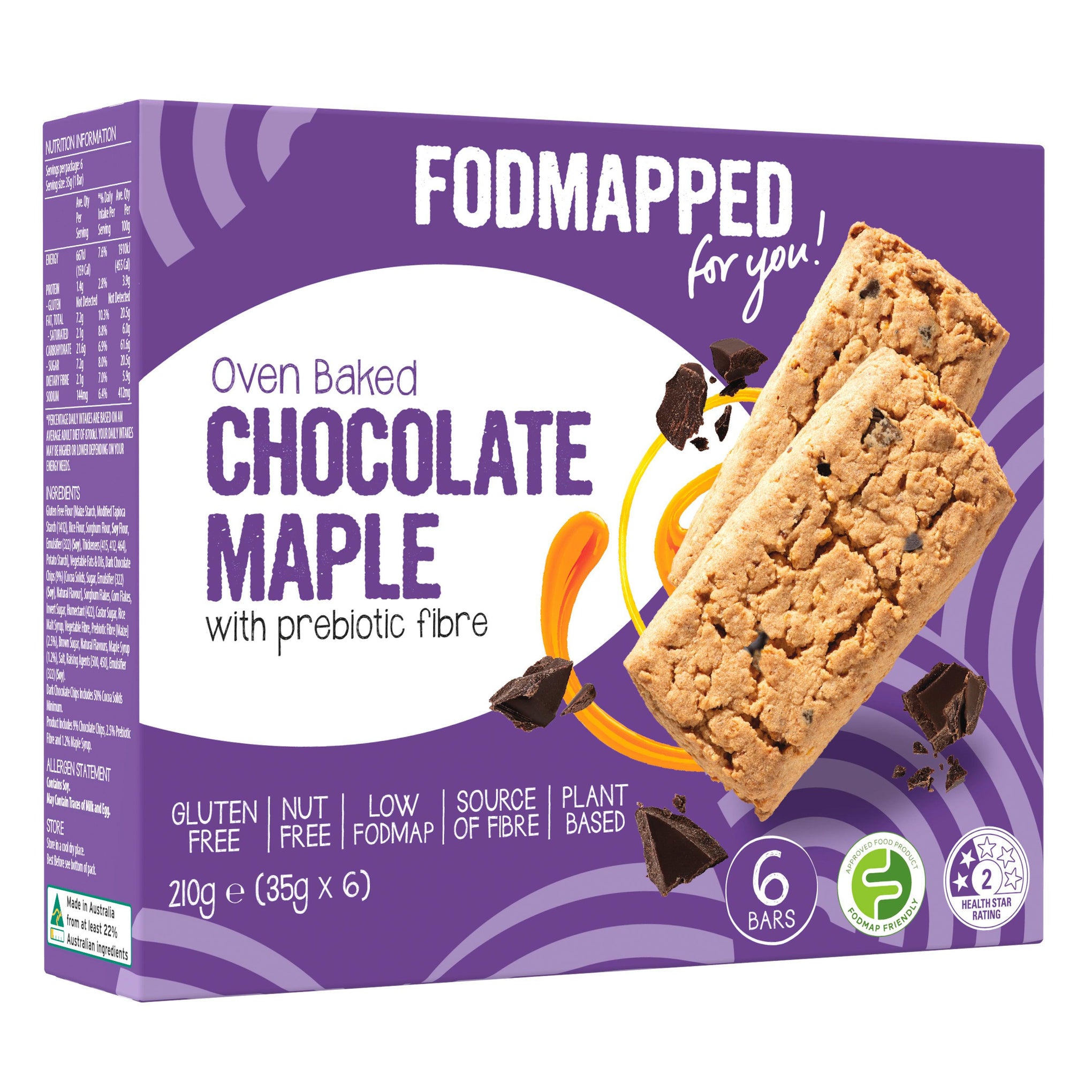 FODMAPPED For You Oven Baked Chocolate Maple Bars-Cereal Bars-Foods ﻿Online Australia | FodShop
