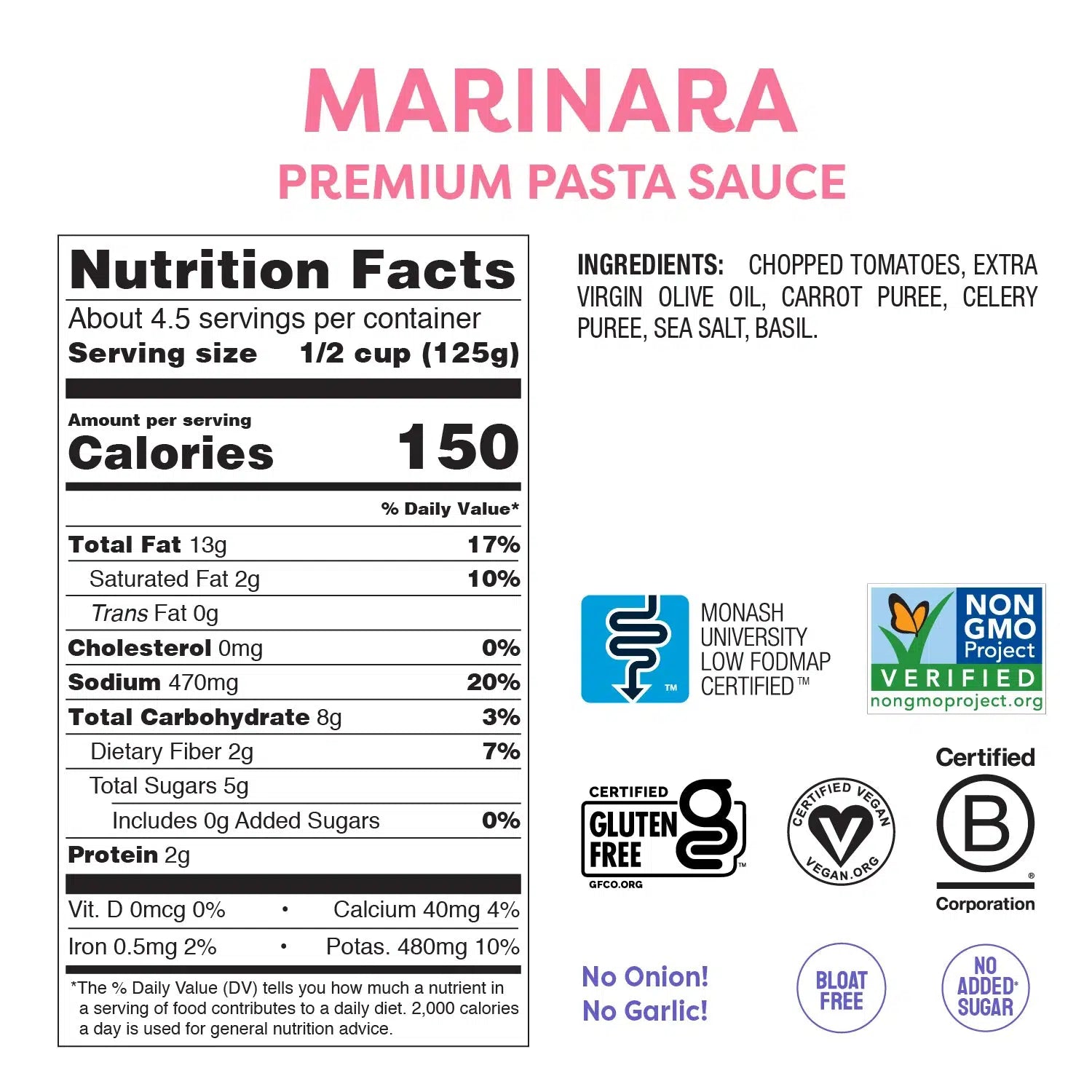 Fody Foods Marinara Pasta Sauce (565g)-Pasta Sauce-Foods ﻿Online Australia | FodShop