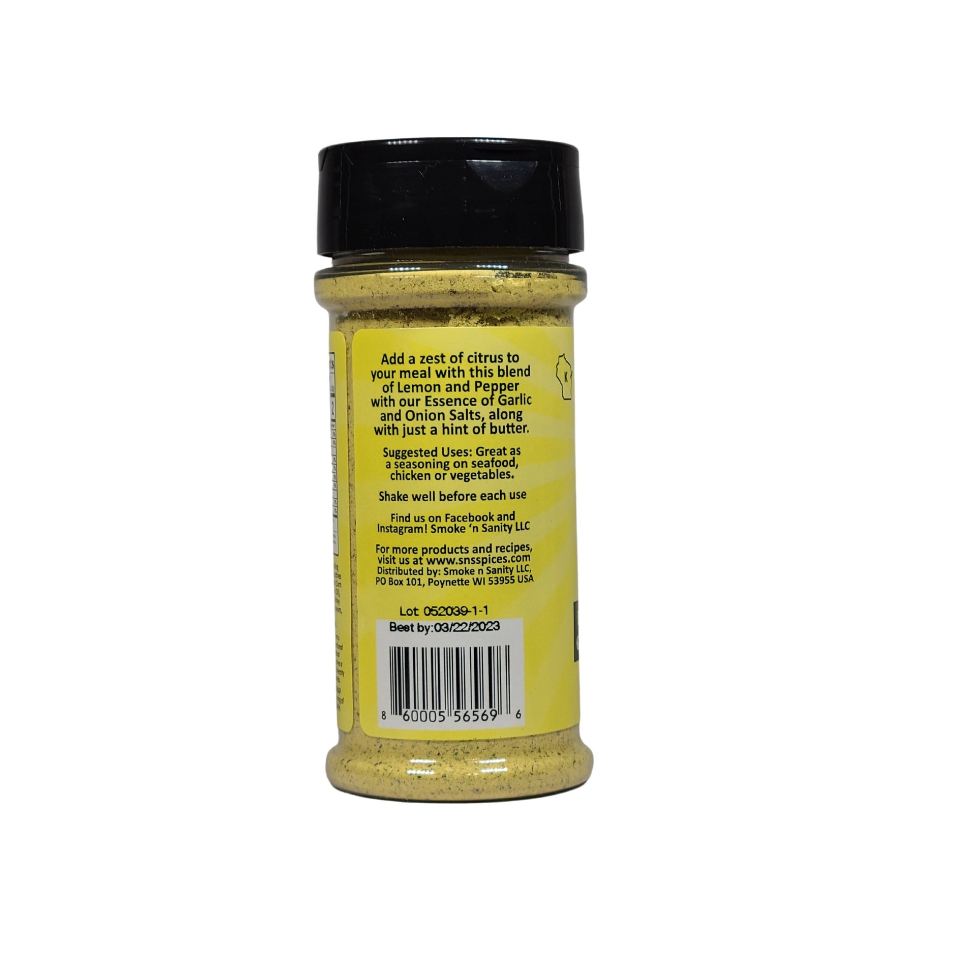 Smoke N' Sanity Lemon Pepper (130g)-Seasonings & Spices-Foods ﻿Online Australia | FodShop