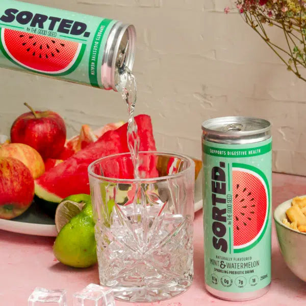 Sorted Sparkling Prebiotic Drink - Mint & Watermelon (250ml) - VIC Pickup Only-Flavored Carbonated Water-Foods ﻿Online Australia | FodShop