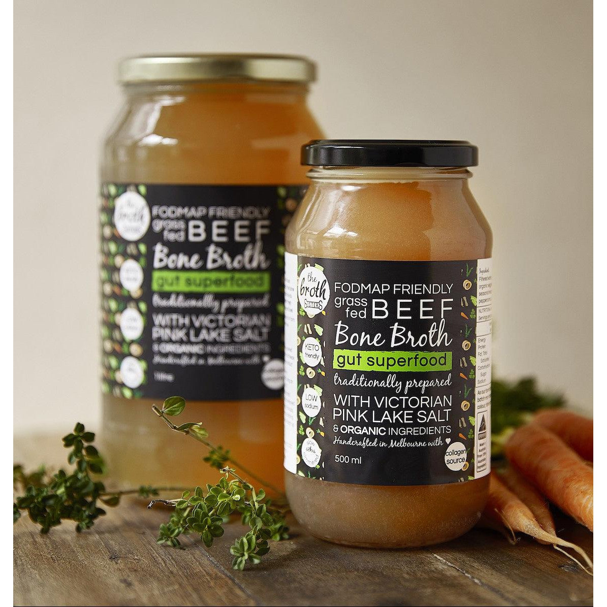The Broth Sisters Beef Bone Broth (500ml) - REFRIGERATED PRODUCT-Soups & Broths-Foods ﻿Online Australia | FodShop