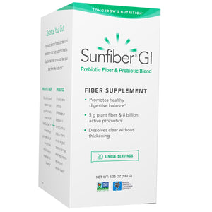 Tomorrow's Nutrition Sunfiber GI Partially Hydrolysed Guar Gum PHGG + Probiotics - 30 Stick Packs (180g)