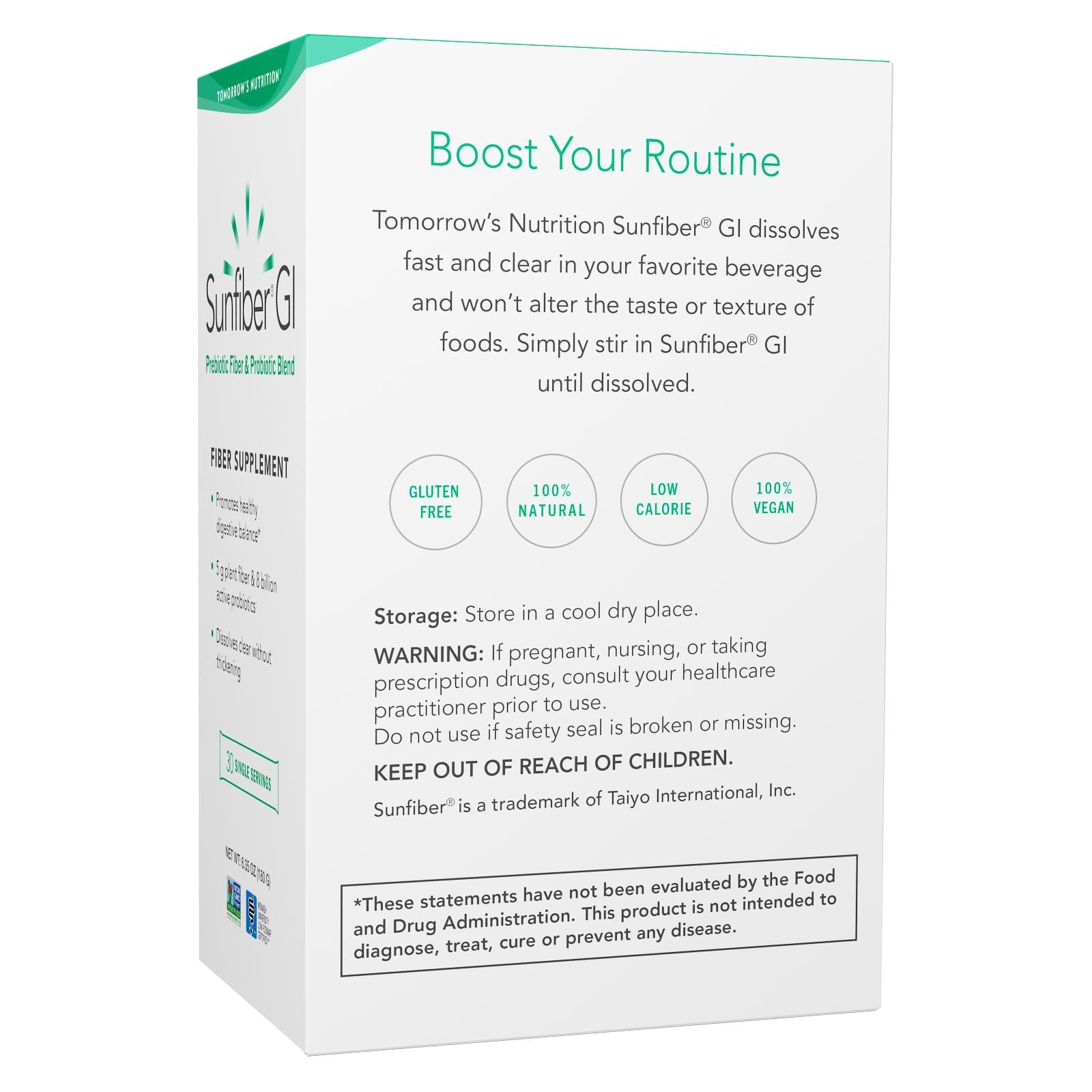 Tomorrow's Nutrition Sunfiber GI (180g)-Vitamins & Supplements-Foods ﻿Online Australia | FodShop