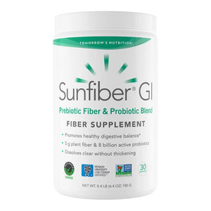 Tomorrow's Nutrition Sunfiber GI Partially Hydrolysed Guar Gum PHGG + Probiotics - 30 Day Powder Cannister (180g)