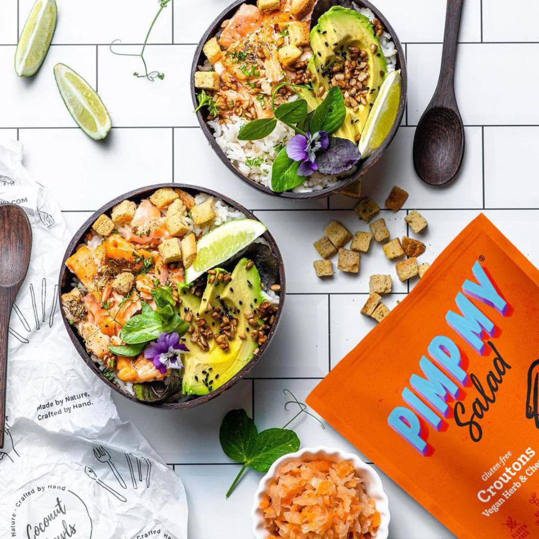 Pimp My Salad Gluten Free Caesar Salad Croutons - Vegan Herb & Cheese (150g)