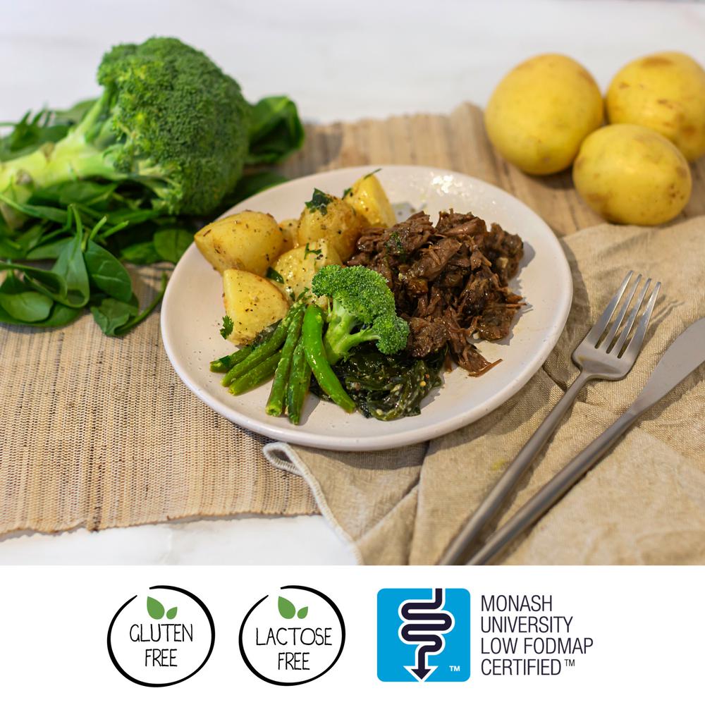 We Feed You Beef w/ Roast Potatoes, Mustard Green Vegetables & Almonds (370g) - FROZEN PRODUCT - DELIVERY ONLY-Prepared Meals & Entrées-Foods ﻿Online Australia | FodShop
