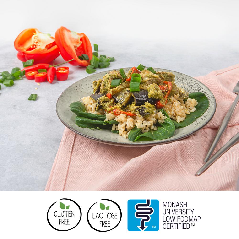 We Feed You Chicken Green Curry w/ Eggplant, Bok Choy & Brown Rice (350g) - FROZEN PRODUCT - DELIVERY ONLY-Prepared Meals & Entrées-Foods ﻿Online Australia | FodShop