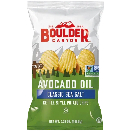 Boulder Canyon Avocado Oil Classic Sea Salt Kettle Style Potato Chips (150g)-Chips-Foods ﻿Online Australia | FodShop