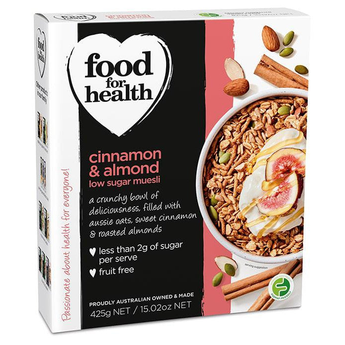 Food for Health Cinnamon & Almond Low Sugar Muesli (425g) Foods