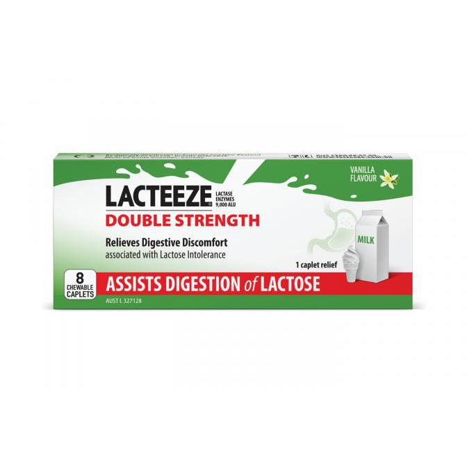 Lacteeze Double Strength 8 Caplet - Vanilla Flavour-Vitamins & Supplements-Foods ﻿Online Australia | FodShop