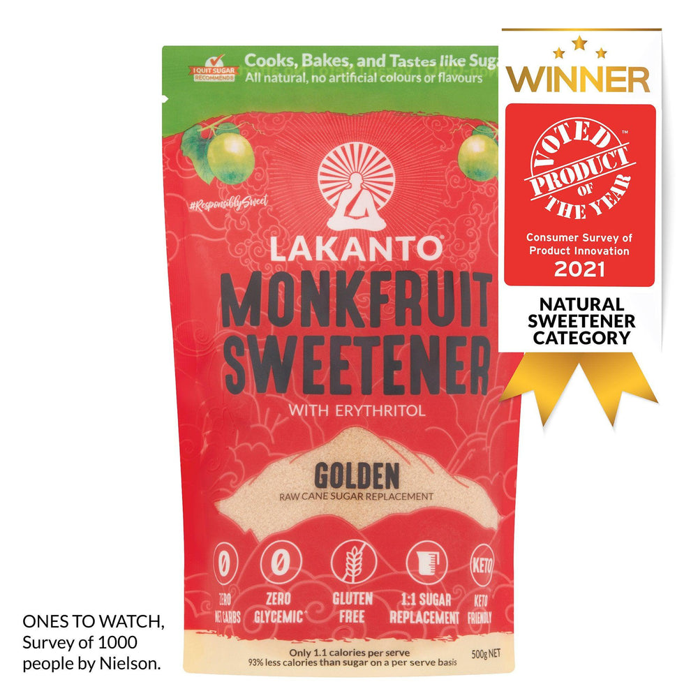 Lakanto Golden Monkfruit Sweetener Raw Cane Sugar Replacement 500g Foods ﻿online Australia