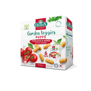 Orgran Garden Veggies Puffs - Tomato & Herb Multipack (6 x 20g) - BBD 03/02/23