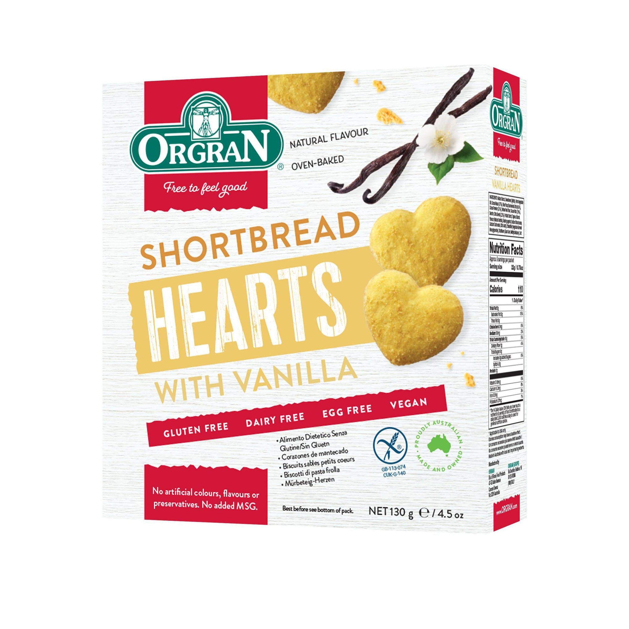 Orgran Shortbread Hearts (150g)-Cookies-Foods ﻿Online Australia | FodShop