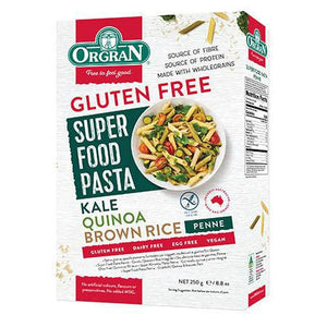 Orgran Superfood Pasta Penne – Kale, Quinoa & Brown Rice (250g)