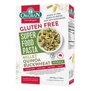 Orgran Superfood Pasta Spirals – Millet, Quinoa & Buckwheat (250g)