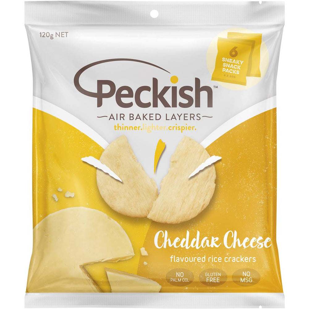 Peckish Rice Crackers Cheese 6 Pack (120g) Foods Australia