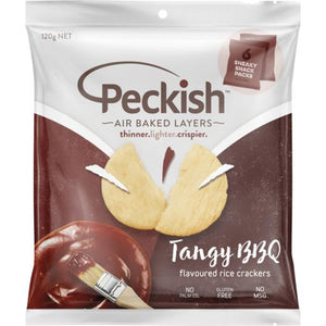 Peckish Rice Crackers Tangy BBQ 6 Pack (120g)
