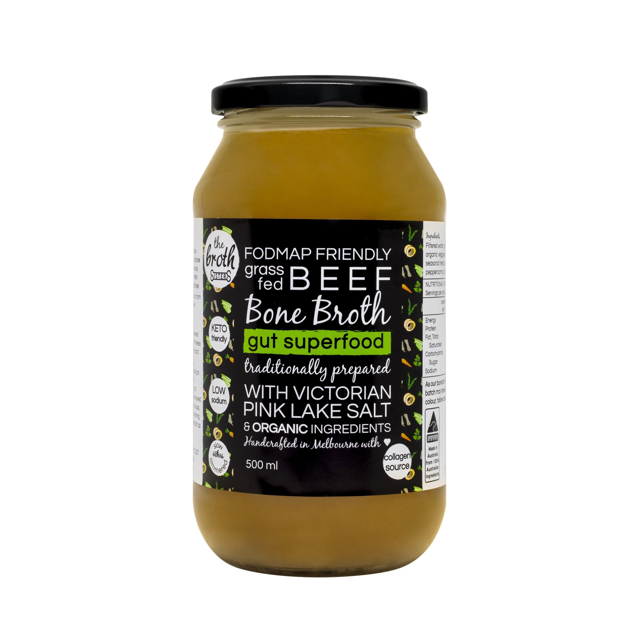 The Broth Sisters Beef Bone Broth (500ml) - REFRIGERATED PRODUCT-Soups & Broths-Foods ﻿Online Australia | FodShop