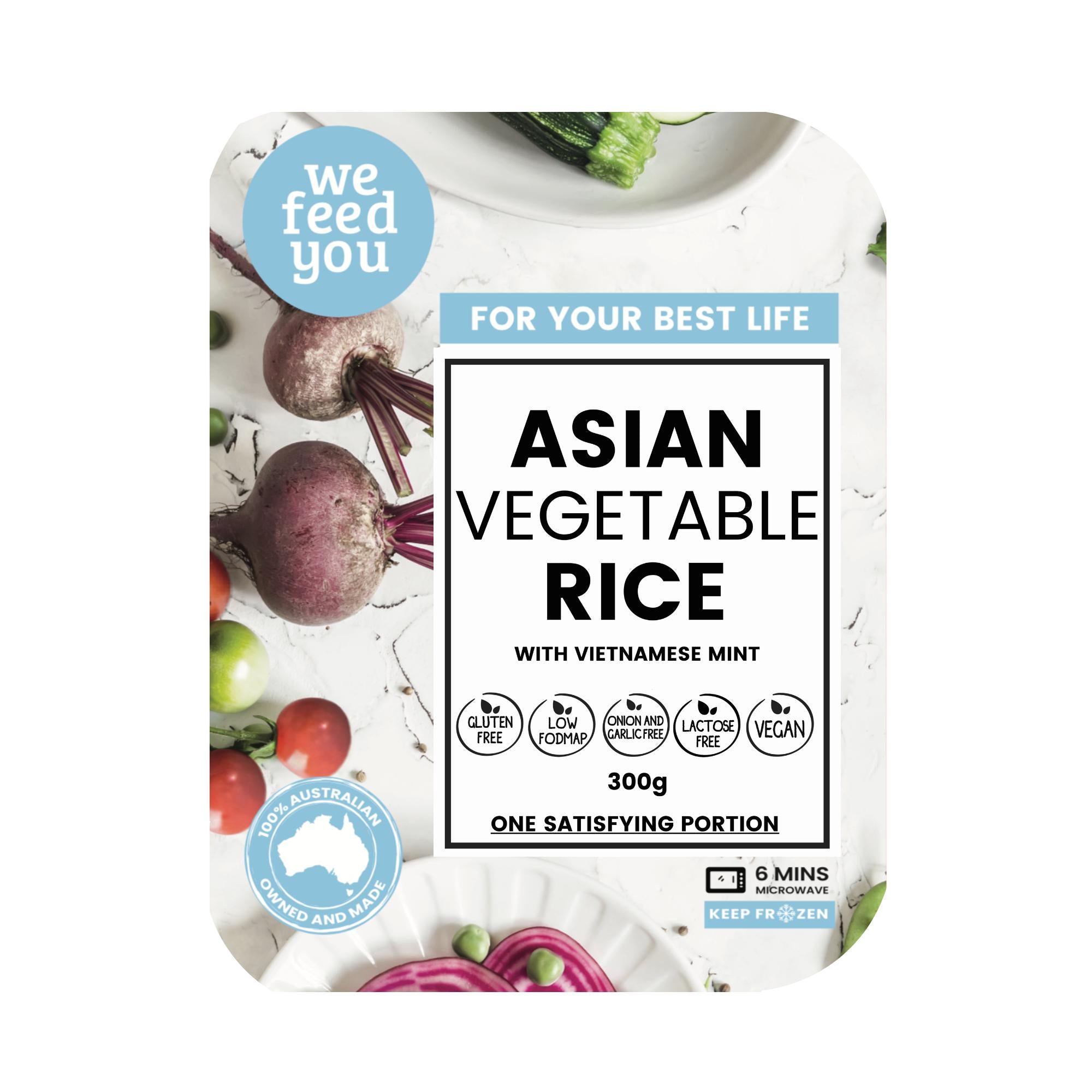 We Feed You Asian Vegetables with Brown Rice & Vietnamese Mint - FROZEN PRODUCT - DELIVERY ONLY-Prepared Meals & Entrées-Foods ﻿Online Australia | FodShop