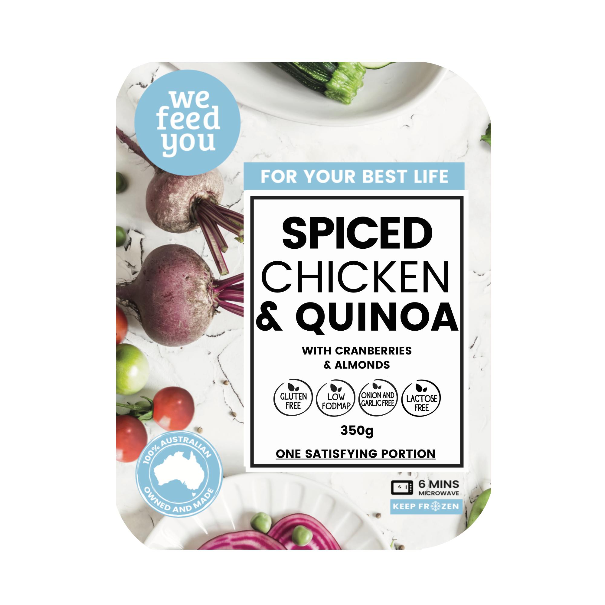 We Feed You Chicken and Spiced Carrots w/Roasted Almond & Cranberry Quinoa (350g) - FROZEN PRODUCT - DELIVERY ONLY-Prepared Meals & Entrées-Foods ﻿Online Australia | FodShop