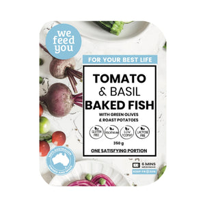 We Feed You Fish in Tomato, Basil & Green Olive Sauce w/ Roast Potatoes - FROZEN PRODUCT - DELIVERY ONLY