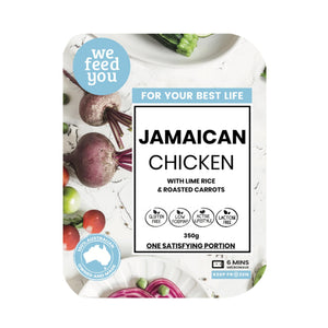 We Feed You Jamaican Chicken w/ Lime Rice, Roasted Carrots & Green Beans (350g)  - FROZEN PRODUCT - DELIVERY ONLY