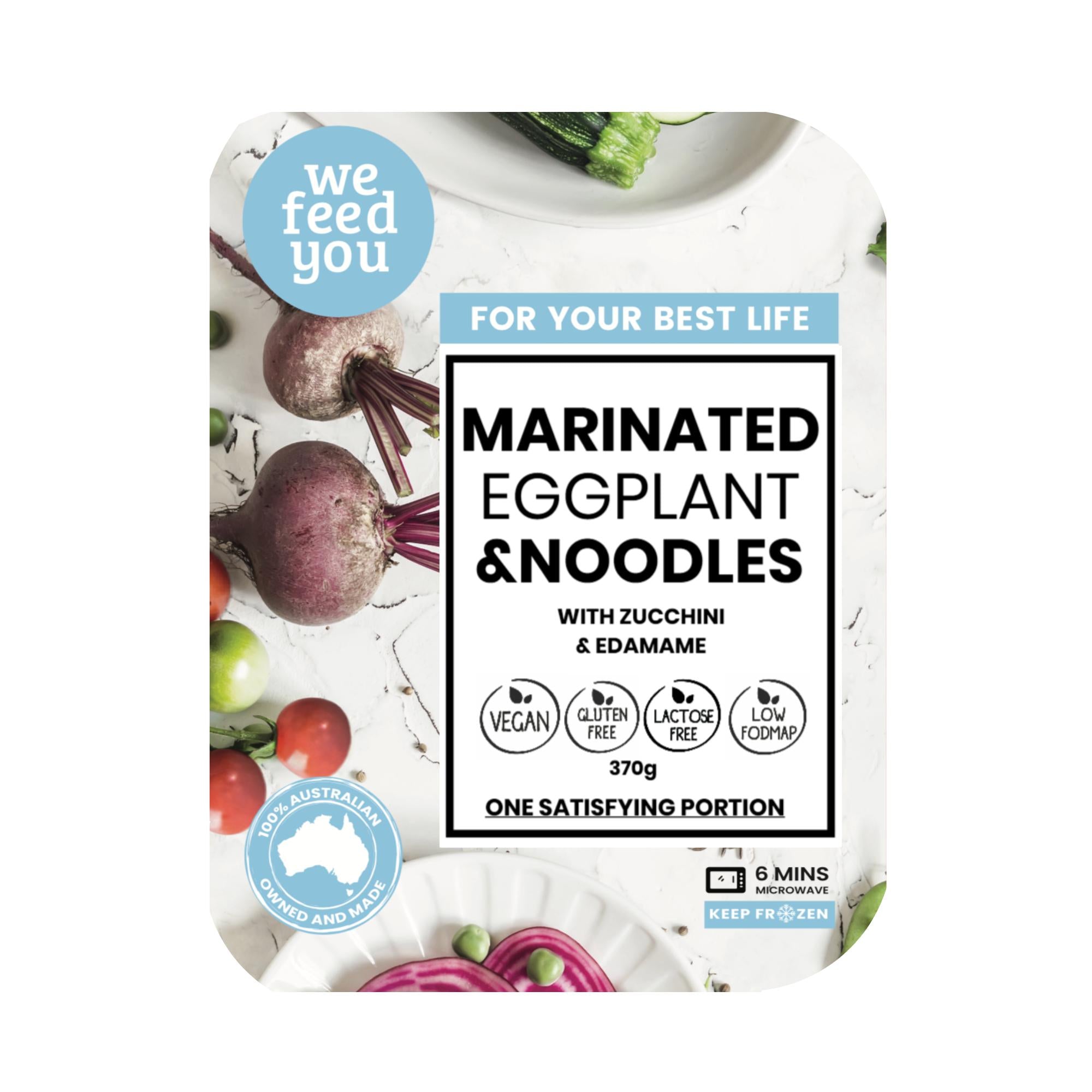 We Feed You Marinated Eggplant & Noodles w/ Zucchini and Edamame (370g) - FROZEN PRODUCT - DELIVERY ONLY-Meal-Foods ﻿Online Australia | FodShop